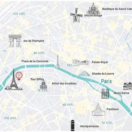Charming French Style With Eiffel Tower View Prime Location Near Attractions Apartment